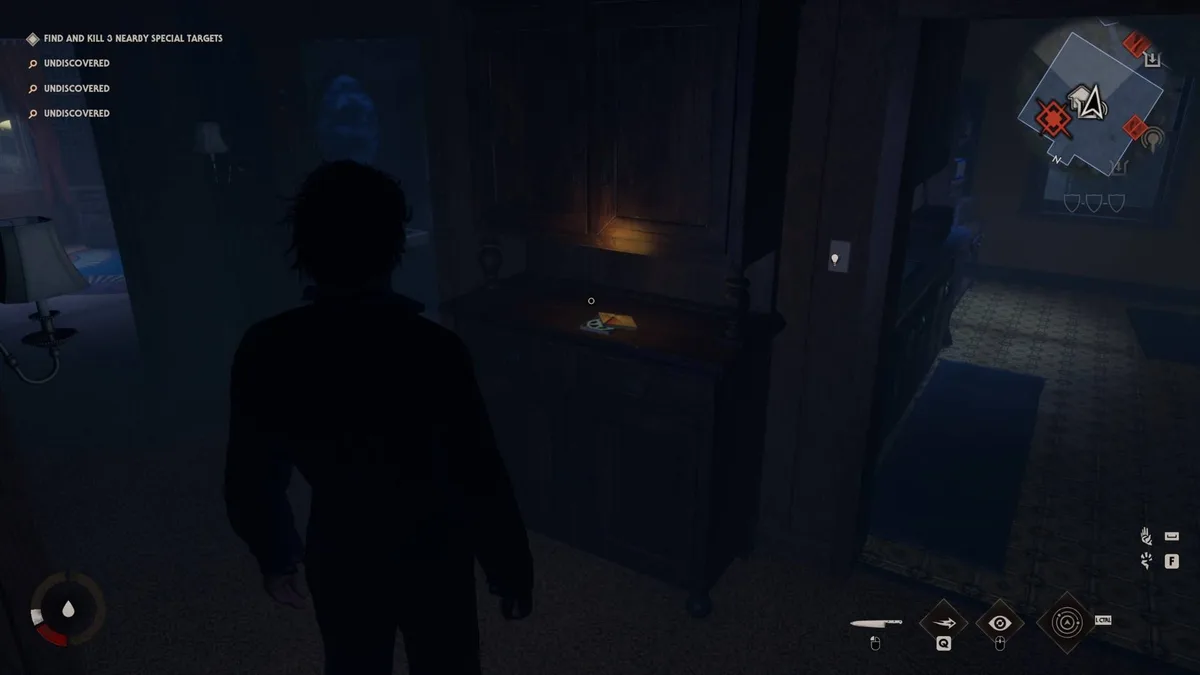 The cabinet holding Loomis Log 1 in Halloween The Game