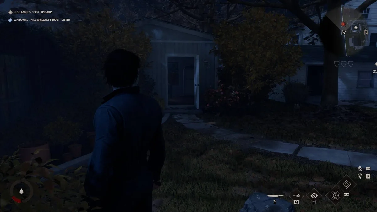 The laundry room shed in the back yard in Halloween The Game