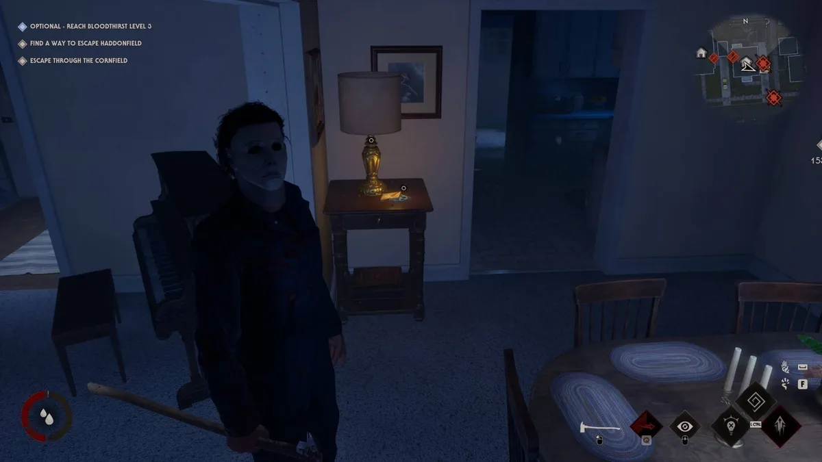 The Doyle house interior in Into the Shadows in Halloween The Game