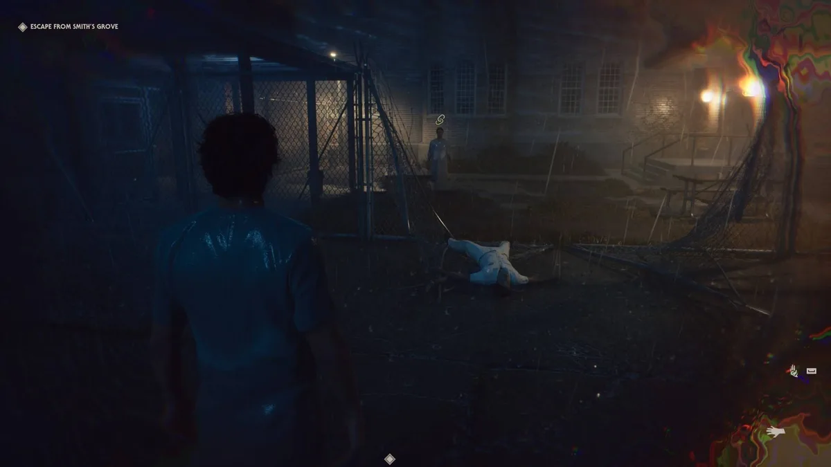 The courtyard trash can area in Escape From Smith's Grove