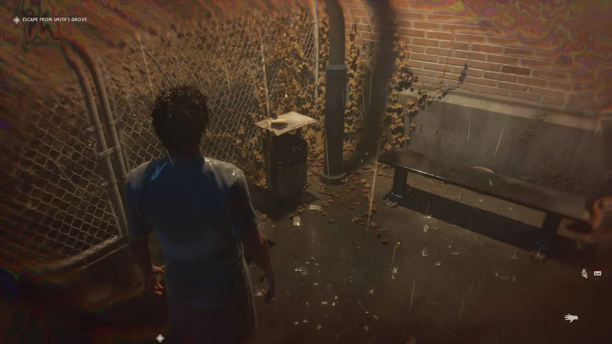 The Smith's Grove courtyard at night where the first recording sits in Halloween The Game